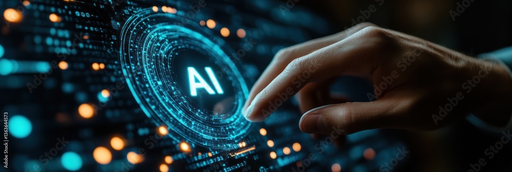 Poster exploring generative artificial intelligence through interactive digital interfaces