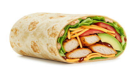 chicken wrap sandwich with salad