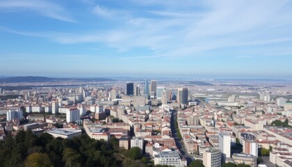 Obraz premium Cityscape panorama, urban view