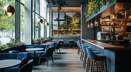 Fototapeta premium Modern restaurant interior 
