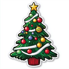 contour-cut sticker Holiday aesthetic quality of the beautiful, 3d rendering, design sticker, vector art sticker, high resolution, detailed, on white background generated AI