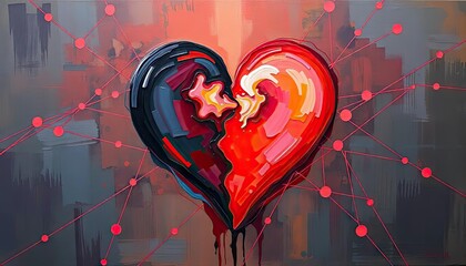 Obraz premium Broken heart, abstract art