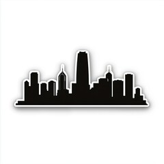 Naklejka premium contour-cut sticker city aesthetic quality of the beautiful, 3d rendering, design sticker, vector art sticker, high resolution, detailed, on white background generated AI