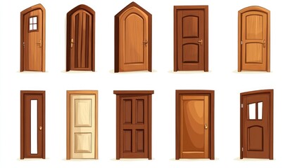 Wooden door styles interior design collection