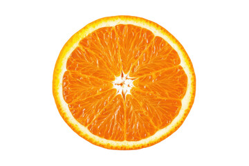 Fototapeta premium Vibrant orange slice with detailed texture on black background, cut out