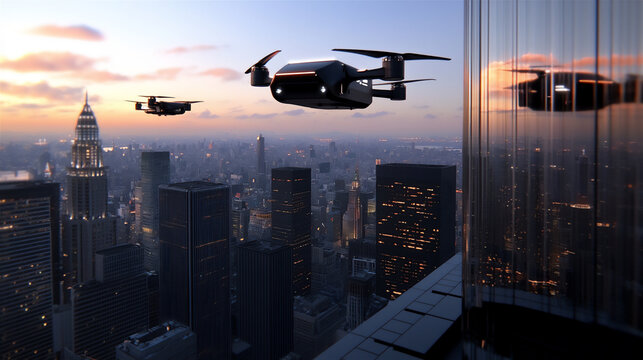  a dystopian city with ai surveillance