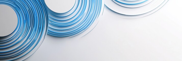 Futuristic abstract geometric background featuring layered blue circular designs