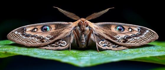 Moth on Leaf Close-up