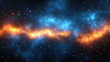 Fototapeta premium Cosmic Nebula: A Celestial Dance of Fire and Ice