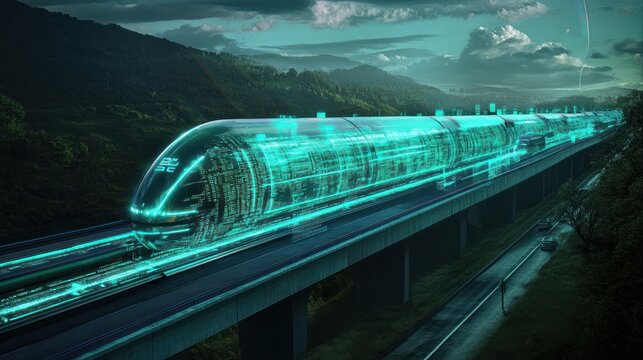 Futuristic Hyperloop Train