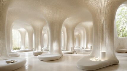 Serene White Architectural Interior: A Modern Oasis of Calm