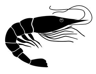 Shrimp vector silhouette