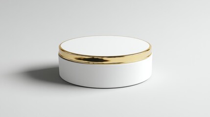 White Cosmetic Container Mockup on Light Grey Background