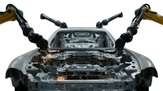 Automated Car Manufacturing Process Robotic Welding Industrial Technology