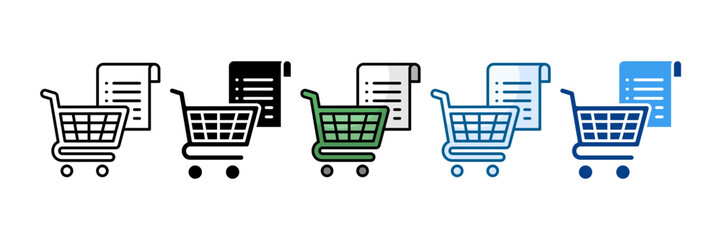 Grocery List Icon Set Multiple Style Collection