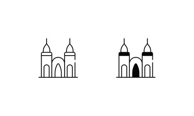 Petronas Towers icons set vector stock illustration