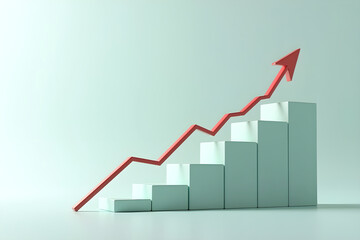 business graph on white background