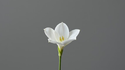 Fototapeta premium Elegant white lily in bloom, with a minimal, serene aesthetic.