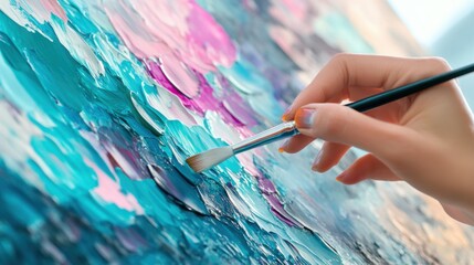 Close-Up of Brushstrokes in Natural Light