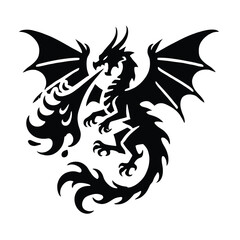 Fire Dragon Silhouette