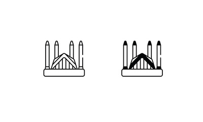 Faisal Mosque icons set vector stock illustration