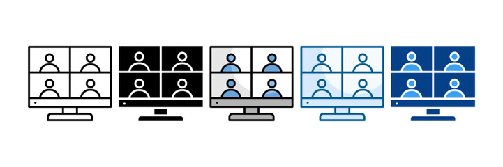 Meet Up Icon Set Multiple Style Collection