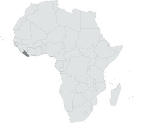 Obraz premium Detailed national location map of LIBERIA within the great continent of Africa