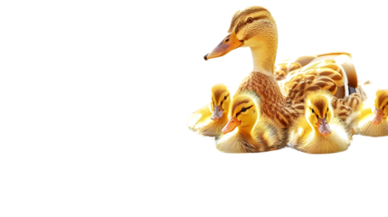 A mother duck with her ducklings showcasing family bonding in nature