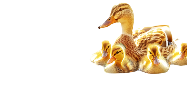 A mother duck with her ducklings showcasing family bonding in nature