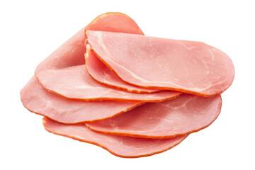 Slices of fresh pink deli ham, cut out