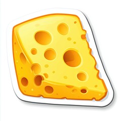 contour-cut sticker Cheese tasting aesthetic quality of the beautiful, 3d rendering, design sticker, vector art sticker, high resolution, detailed, on white background generated AI