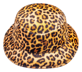 Leopard print bucket hat fashion statement product vibrant isolated on transparent background