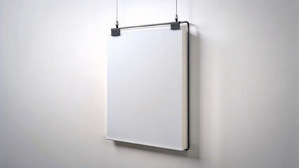 Blank White Poster Hanging on Minimalist Wall