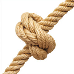 Fototapeta premium rope knot, Isolated on white Background.