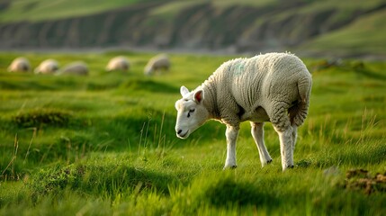 Obraz premium A photo of sheep grazing