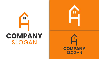Real Estate Logo design for business, H letter real estate logo design , House logo design