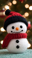 Crochet Snowman Christmas Lights