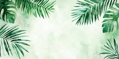 Obraz premium Beautiful tropical beach wallpaper with lush palm trees and a tranquil ocean view.