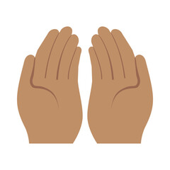 Obraz premium Praying Hands Clipart Illustration | Worship or Clapping Gesture Isolated on White Background