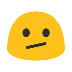 Fototapeta premium Yellow Blob Character Clipart Illustration | Minimalist Cartoon Face Isolated on White Background