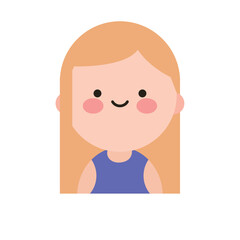 Adorable Kawaii Style Woman Avatar Icon