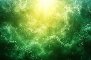 Celestial Green Nebula: A Dreamy Cosmic Landscape