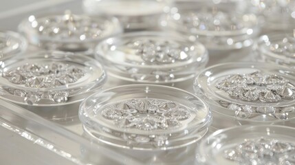 Sparkling Gemstones in Transparent Containers A CloseUp Display of Precious Stones and Jewelr