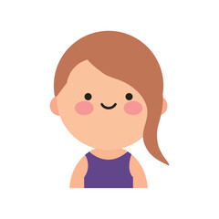 Adorable Kawaii Style Woman Avatar Icon
