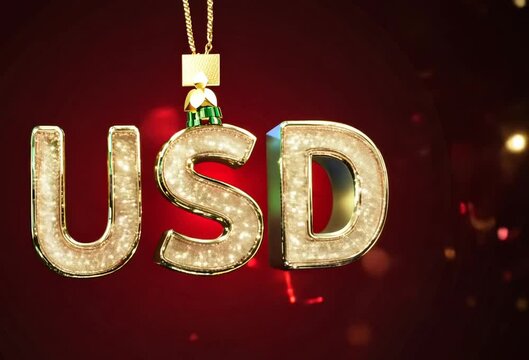 Dynamic Christmas Glitter Ornament Text Typeface Red and gold USD