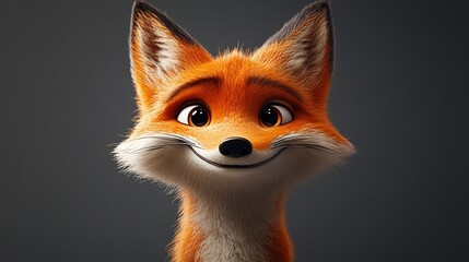 Obraz premium Cute cartoon fox portrait.