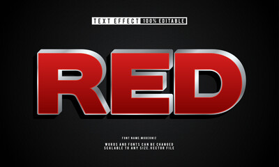 Red text effect with an editable bold and modern font.