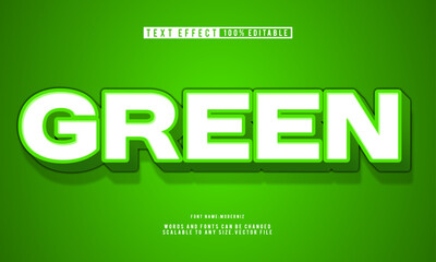 Green text effect with an editable modern and bold font.