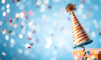 Fototapeta premium Party hat box confetti celebration