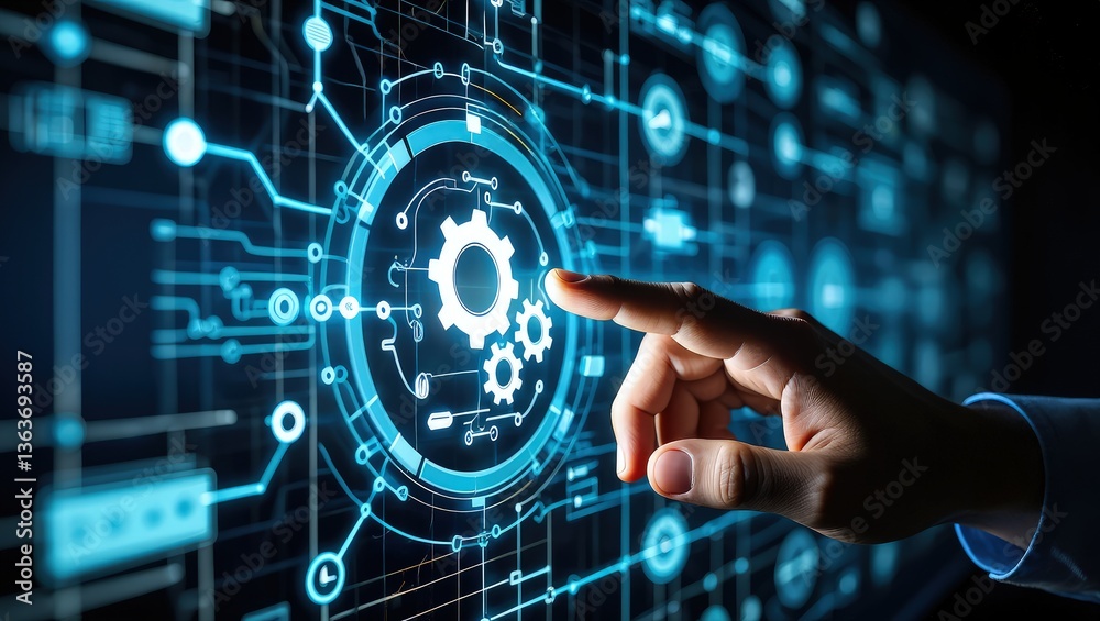 Poster automation of business or robotic process rpa technology. transfer of data between application. busi